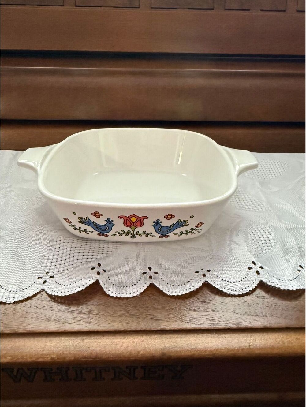 Vintage Corning Ware Petite Casserole Dish Country Festival Pattern